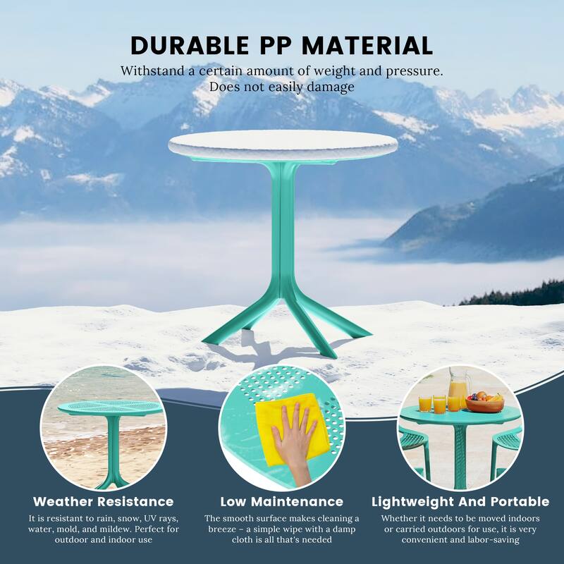 Frond and Form 31.5 Inch Outdoor Round Dining Table