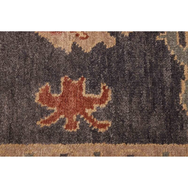 ECARPETGALLERY Hand-knotted Modern Oushak Charcoal Wool Rug - 8'0 x 9'11