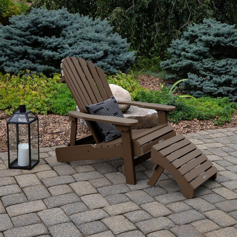 HIGHWOOD Folding and Reclining Adirondack Chair with Folding Ottoman