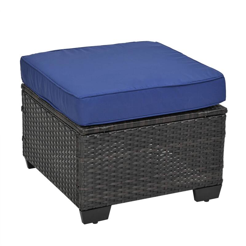10 Piece Outdoor PE Rattan Sectional Sofa Set, Patio Conversation Furniture Set with Cushions and Coffee Table