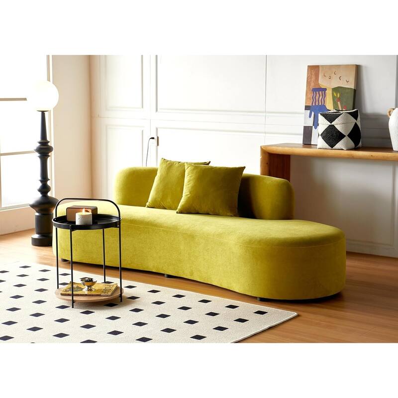 US Pride Furniture 90.2 inch Elegant Half Moon Design Curved Luxury 4-Seat Sofa with High-Density Foam Filled