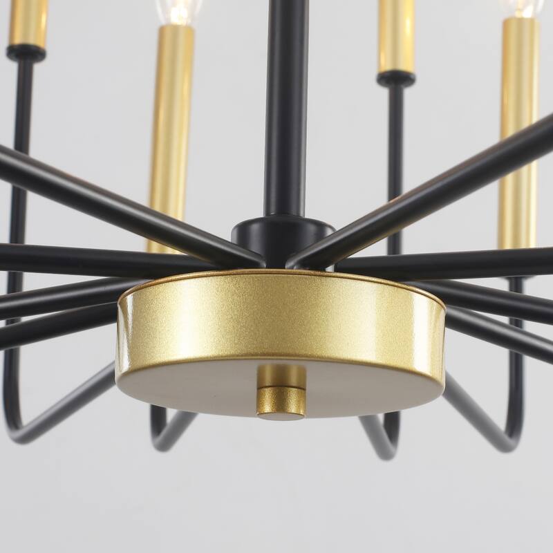 12-Light Rustic Candle Style Hanging Linear Chandelier Lighting for Kitchen Island