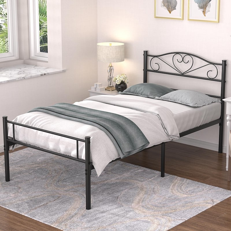 Victoria Metal Platform Bed Frames with Headboard