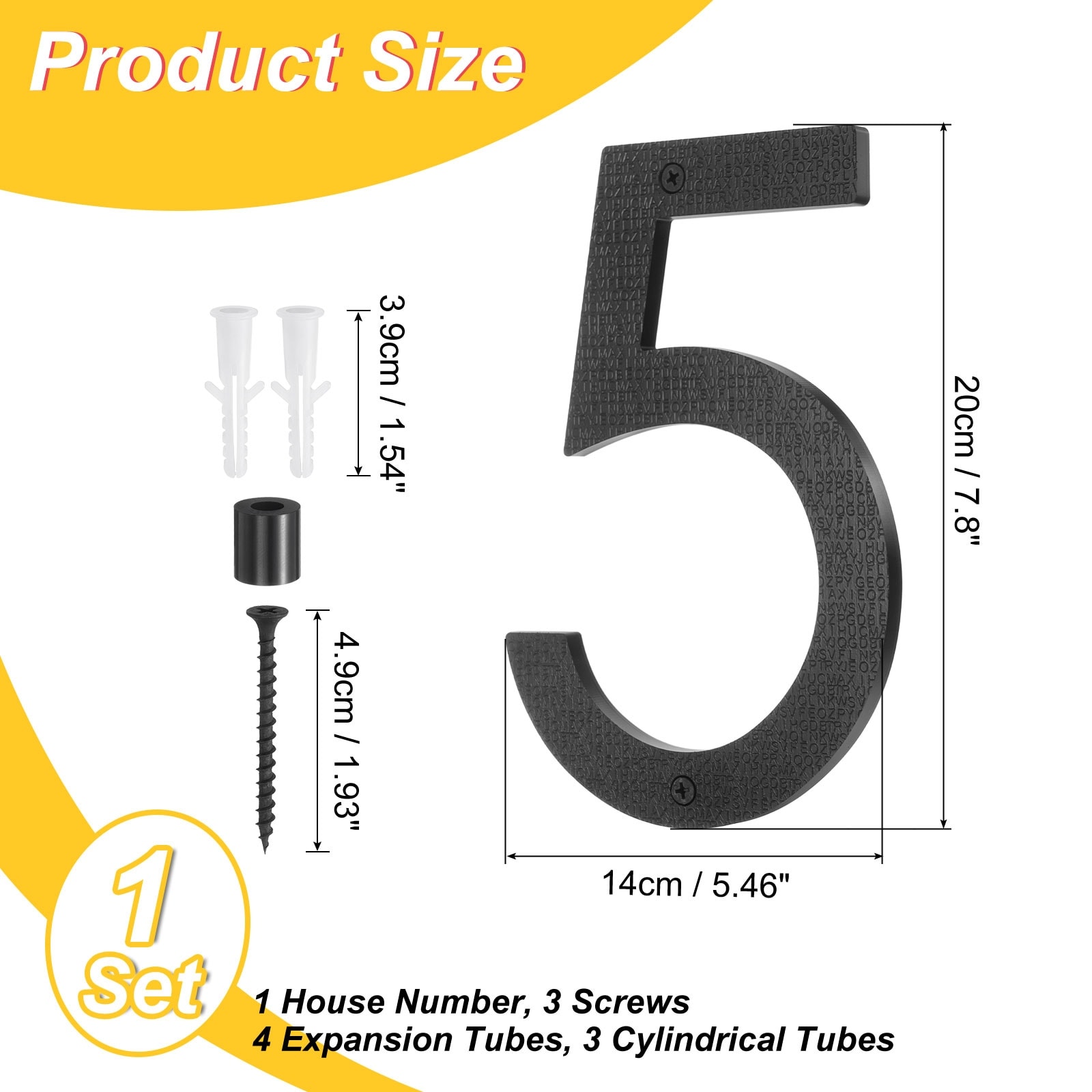 Floating House Number, Modern Address Number ABS Digital with Mounting Hardware for House, Door, Farm House, Street - 8 Inch