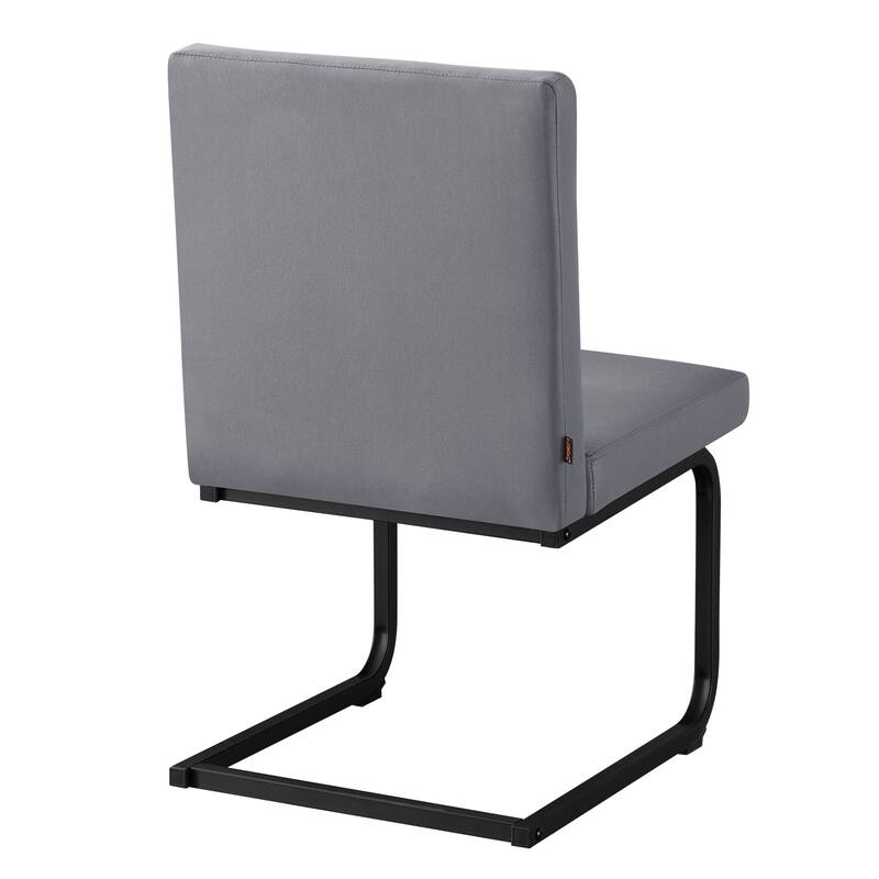 Modern 2 Piece Armless Dining Chairs with Metal Legs, Upholstered for Dining Room Kitchen Bedroom Living Room