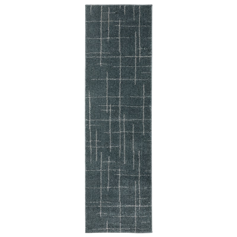Style Haven Archer Abstract Geometric Blue/ Gray Indoor Area Rug - 2' 3" x 7' 6" - Runner