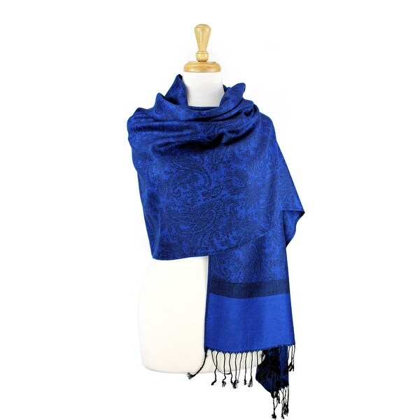 Elegant Sapphire Blue Solid Colored Eyelash Fringe FASHION Wrap Scarf