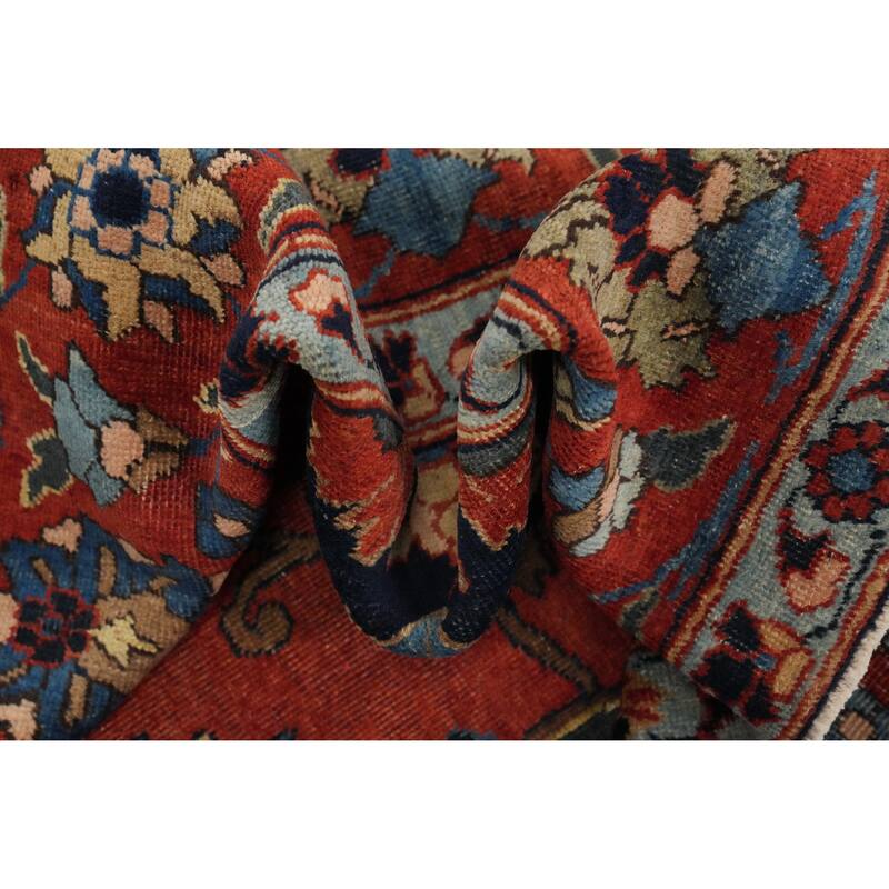 Hand Knotted Oriental 100% Wool Carpet Traditional Floral Oranges & Rust Bakhtiari Area Rug - 11' 6'' X 9' 2''
