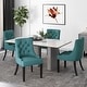 preview thumbnail 46 of 61, Hayden Modern Tufted Fabric Dining Chairs (Set of 4) by Christopher Knight Home Dark Teal + Espresso