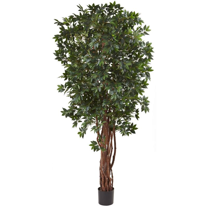 Lychee Silk Tree 7.5Ft - Realistic Indoor Faux Tree, Full Lush Foliage, Home Office Decor, No Watering Needed - 7.5ft.