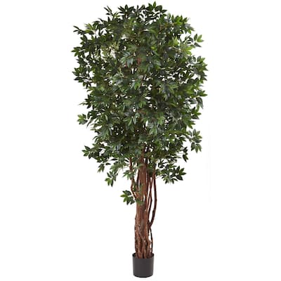 Lychee Silk Tree 7.5Ft - Realistic Indoor Faux Tree, Full Lush Foliage, Home Office Decor, No Watering Needed - 7.5ft.
