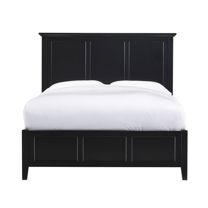 Kenji California King Bed, Panel Headboard, 4 Storage Drawers, Matte Black