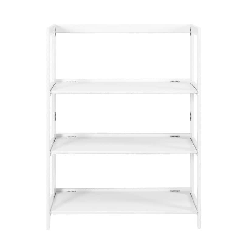 Jela Solid Wood 3 Shelf Folding Bookcase - White
