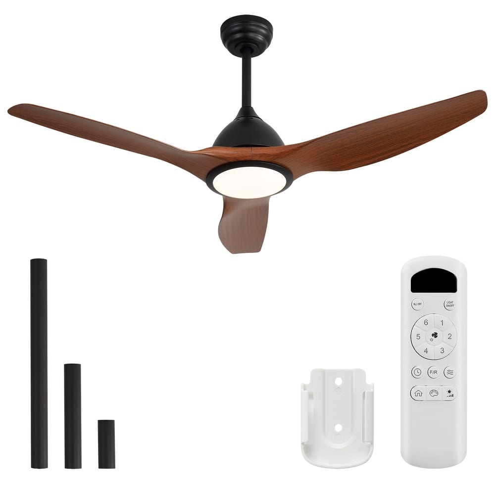 Sofucor 52" Farmhouse Indoor&Outdoor Ceiling Fan with Remote,Adjustable LED - 52Inch