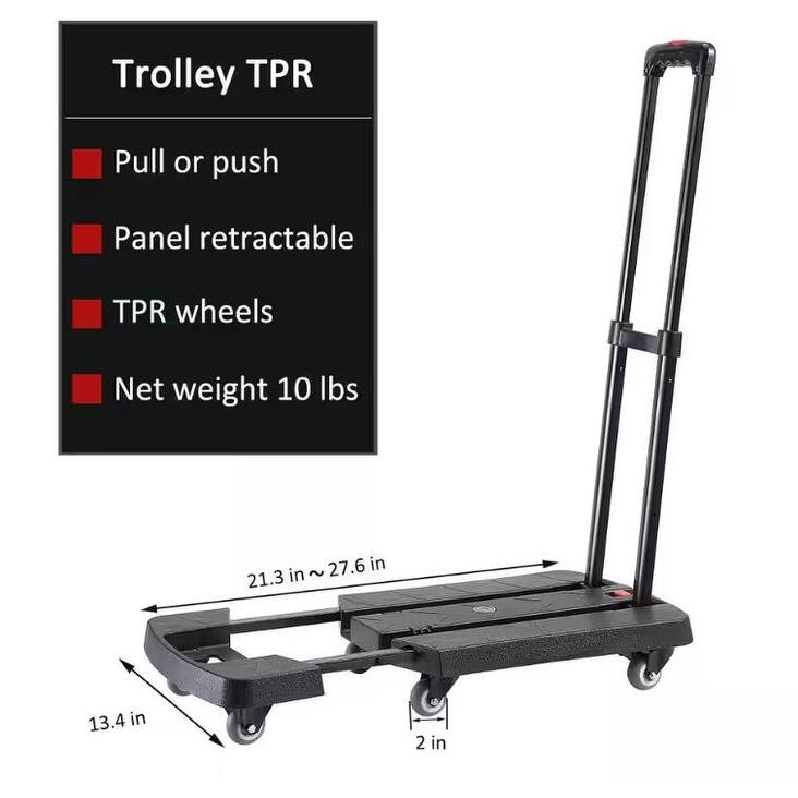 330 lb Capacity 6-wheel Retractable Hand Truck with TPR Wheels
