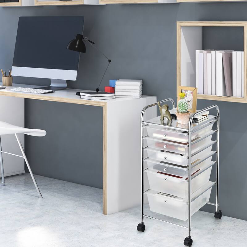 Costway 6 Drawer Rolling Storage Cart Scrapbook Paper Office Organizer - See details