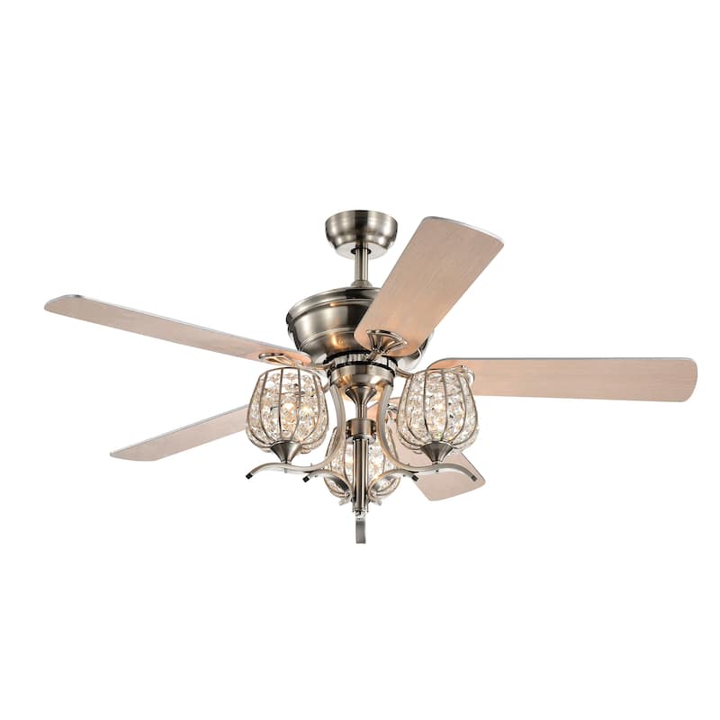 Silver Orchid Dietrich Satin Nickel 52-Inch 5-Blade Lighted Ceiling Fan