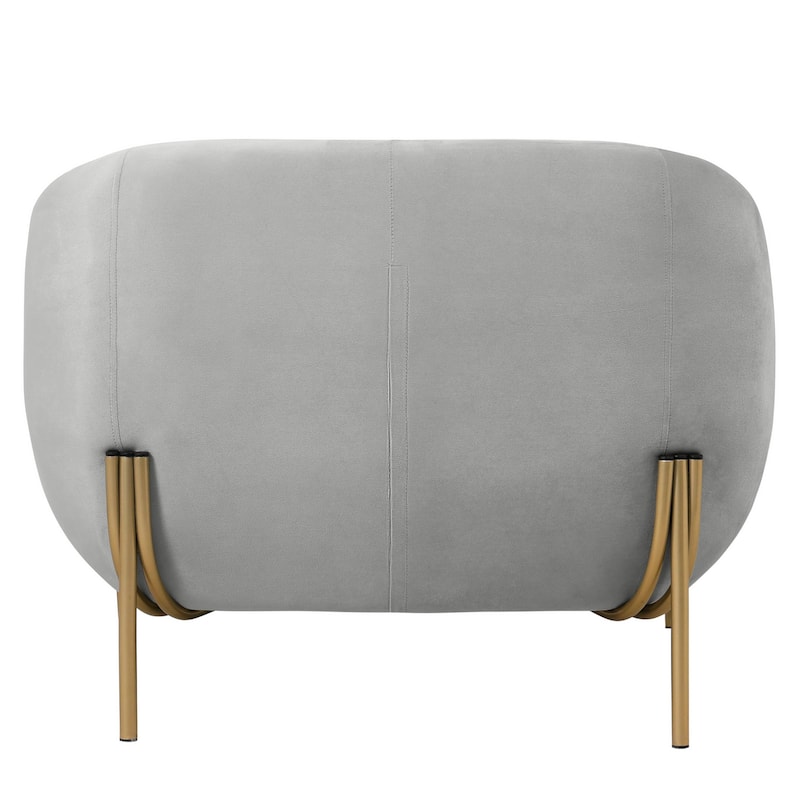 Zuno Mid Century Modern Upholstered Accent Armchair with Gold Metal Base, Plush Foam Cushioning, and Easy Assembly Design