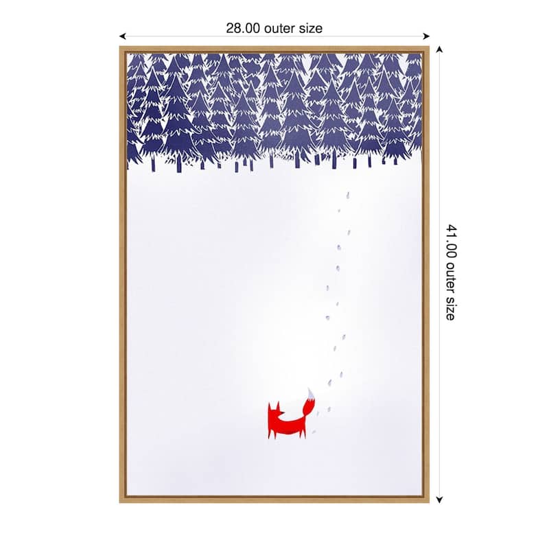 Alone In The Forest by Robert Farkas Framed Canvas Wall Art Print - Sylvie Natural - 28 x 41 in