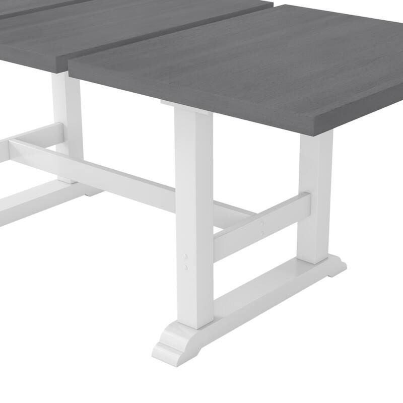 76.9" Extendable Dining Table with 4 Upholstered Chair and 1 Bench