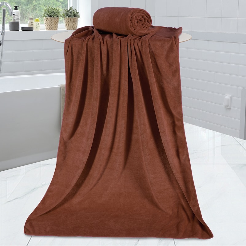 30"x60" Bath Towels (Set of 2) Super Soft Absorbent - Coffee