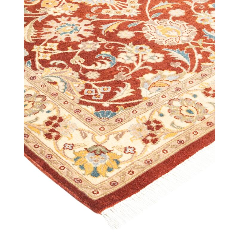 Overton Hand Knotted Wool Vintage Inspired Traditional Mogul Orange Area Rug - 3 x 5