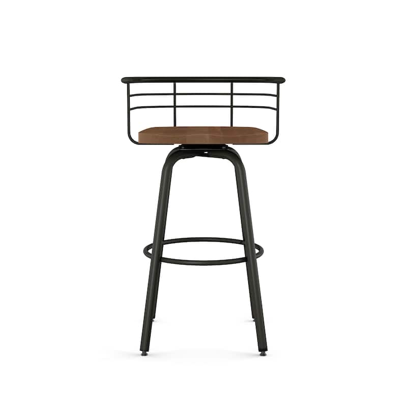 Amisco Brisk Swivel Counter Stool with Distressed Wood Seat
