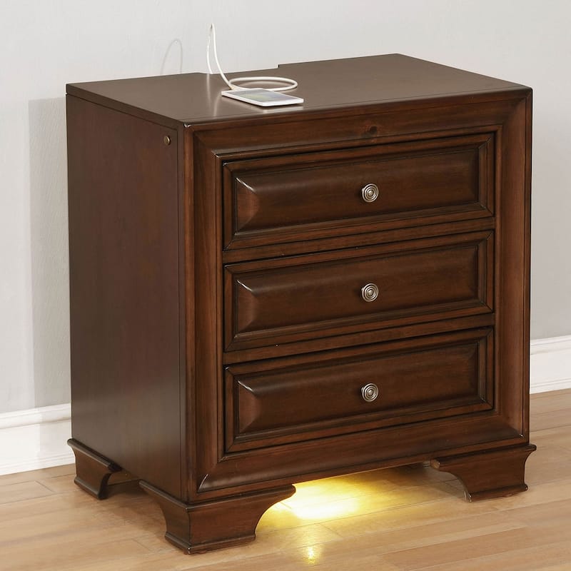 3 Drawers Nightstand with USB and Power Outlet