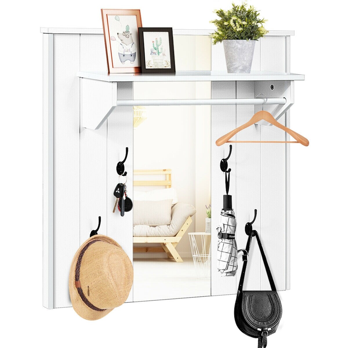 coat and hat rack wall mounted