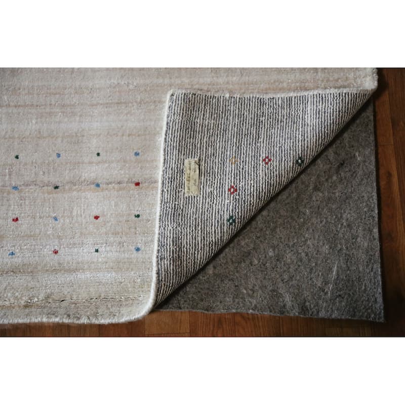 Hand Knotted Oriental 100% Wool Carpet Tribal Tribal Beige & Ivories Gabbeh Area Rug - 12' 2'' X 9' 4''