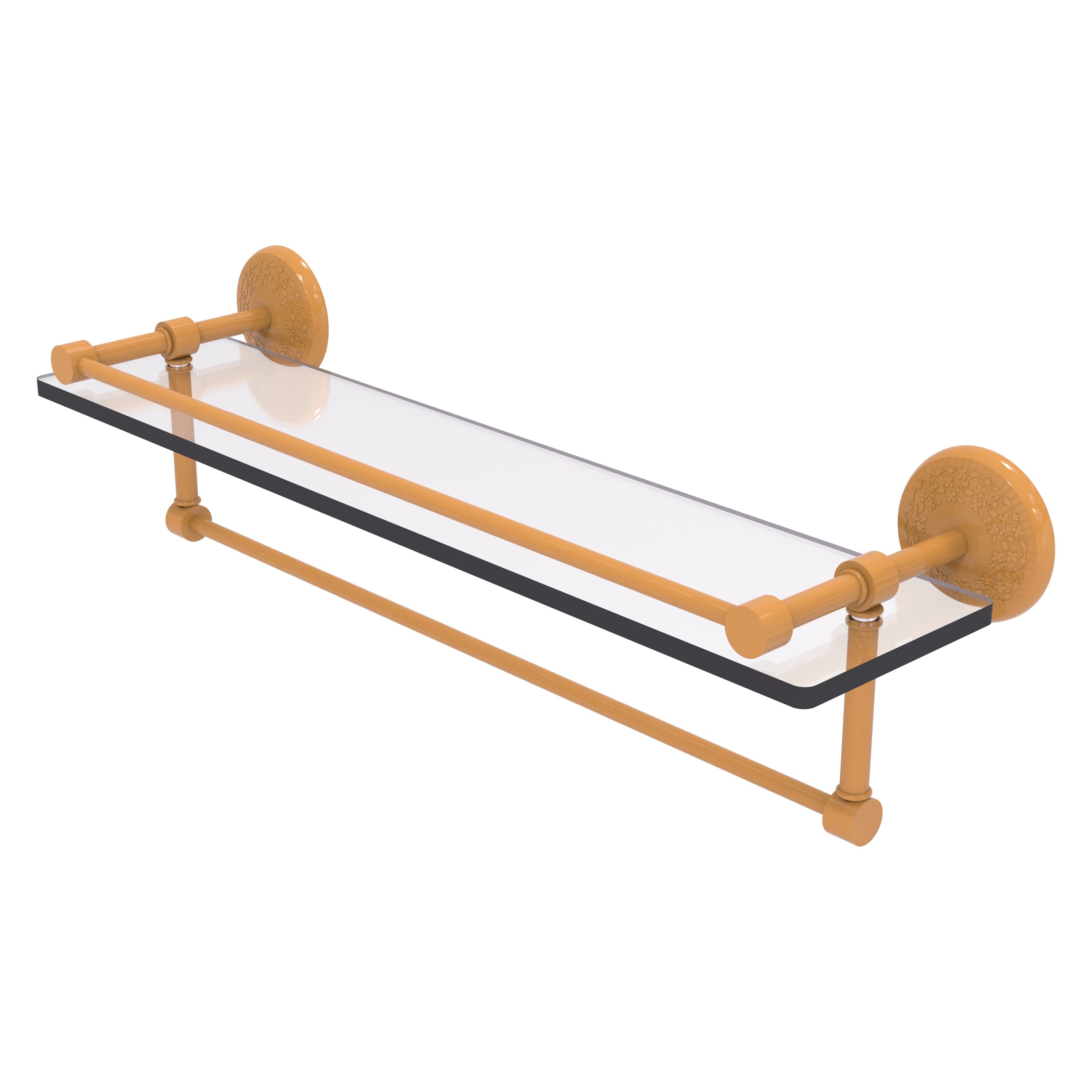 Allied Brass 16 Inch Gallery Glass Shelf with Towel Bar