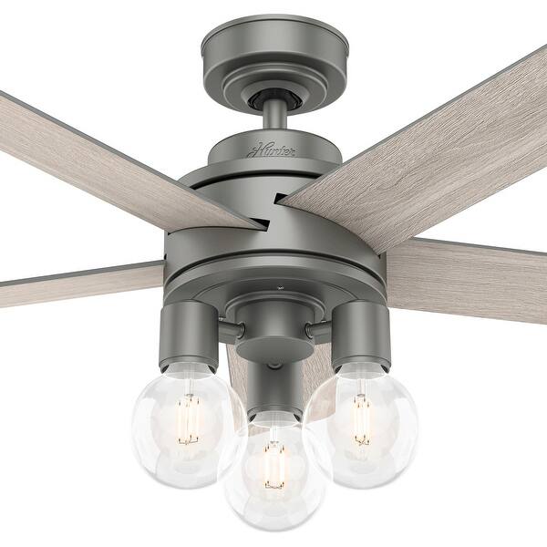 Shop Hunter 44 Hardwick Ceiling Fan With Led Light Kit And Handheld Remote Matte Silver Overstock 31204010