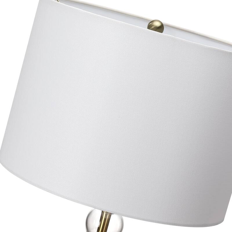 Glass Table Lamp with White Shade - 24.5 in. H