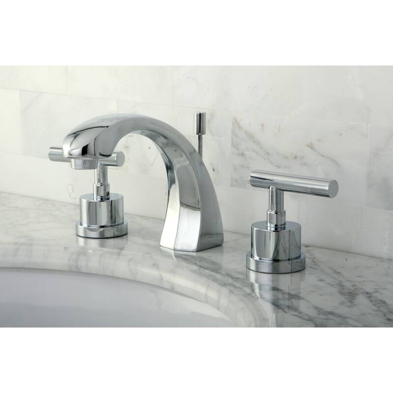 Kingston Brass Manhattan 8-inch Widespread Solid Brass Bathroom Faucet - Polished Chrome