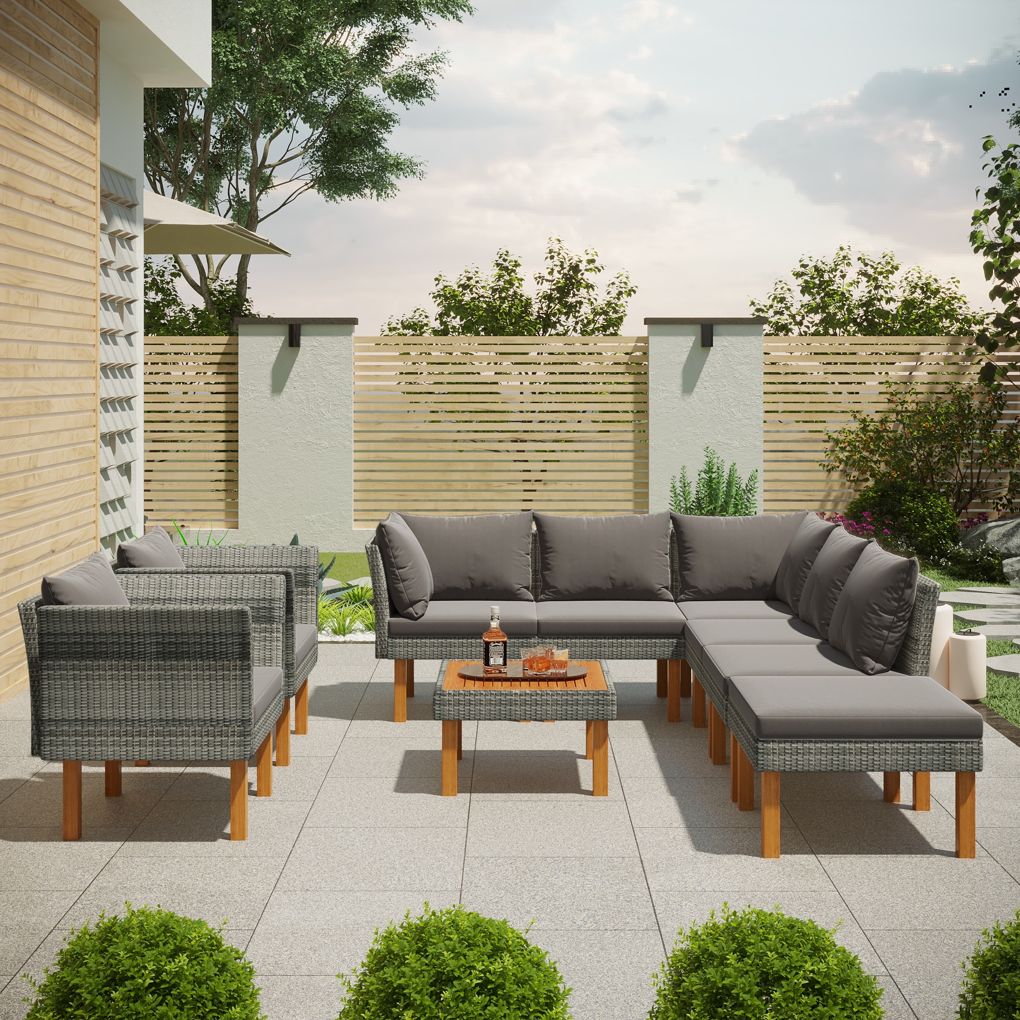 Modern corner garden discount sofa