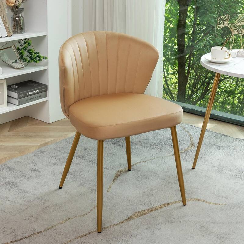 Modern Velvet Accent Chair with Channel-Tufted Design Comfortable and Trendy Armless Seat