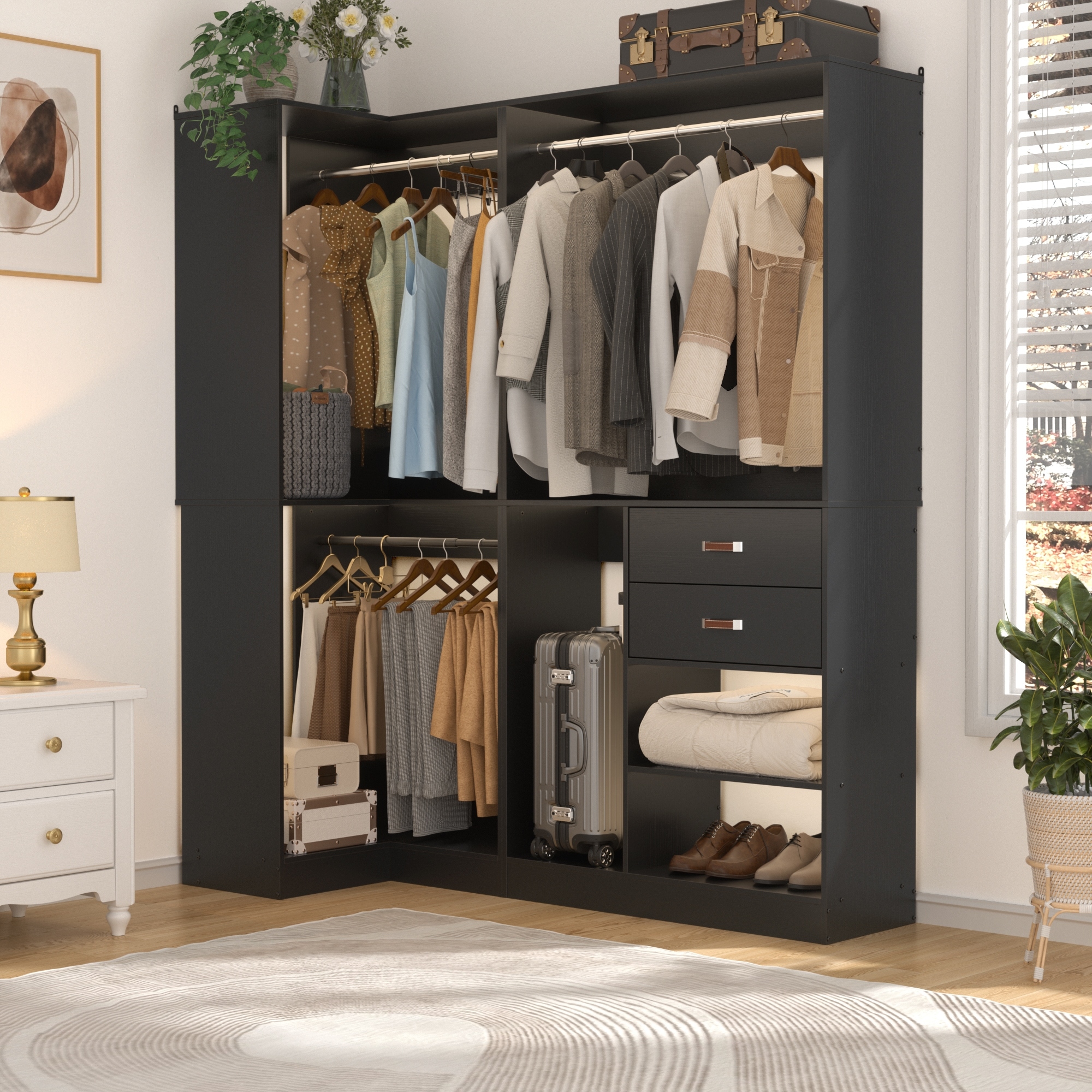 Navada Set of 2 Corner Closet Organizer, 70.9'' W Closet System