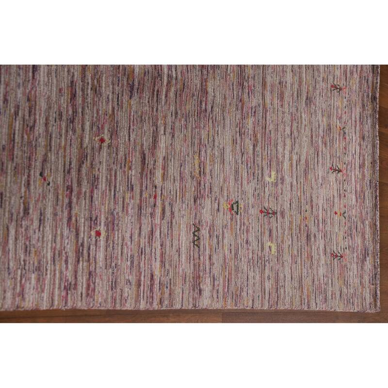 Gabbeh Indian Area Rug Hand-Knotted Tribal Wool Carpet - 8'0"x 9'11"