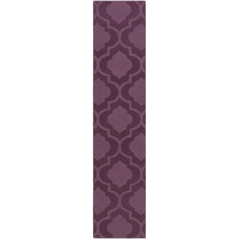 Hand-Woven Ali Tone-on-Tone Moroccan Trellis Wool Rug (2'3 x 10')