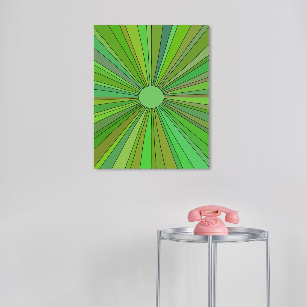 Wynwood Studio Canvas Abstract Sun for the Greenery Green Modern & Contemporary Wall Art Canvas Print