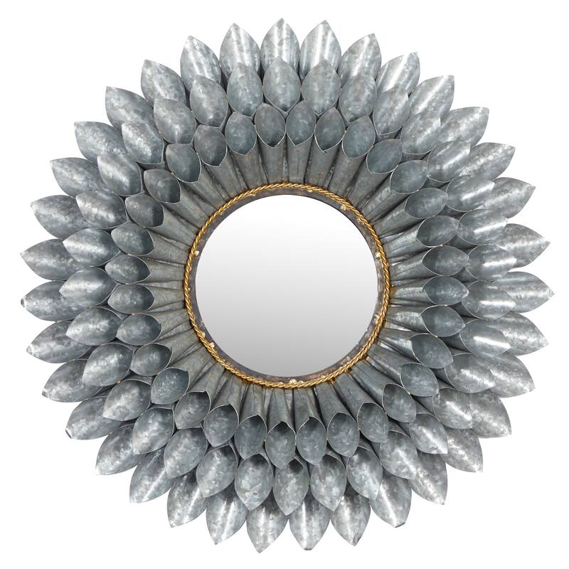 Grey Iron Contemporary Wall Mirror 32 x 32 x 4 - 32 x 4 x 32Round