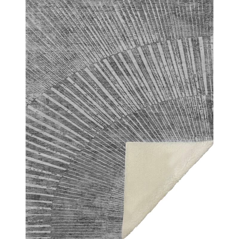 Premium Machine Washable Modern Sun Sherpa Throw Blanket