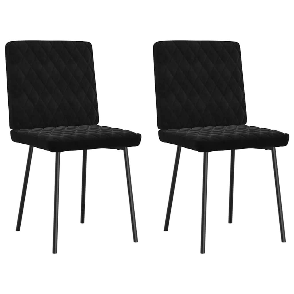 vidaXL Dining Chairs 2/4/6 pcs Black Velvet - 17.7" x 21.3" x 32.7"