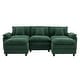 preview thumbnail 9 of 109, Modular Cloud Chenille Sectional Sofa with Ottomans, Deep Seat Convertible L-Shaped or U-Shaped Couch