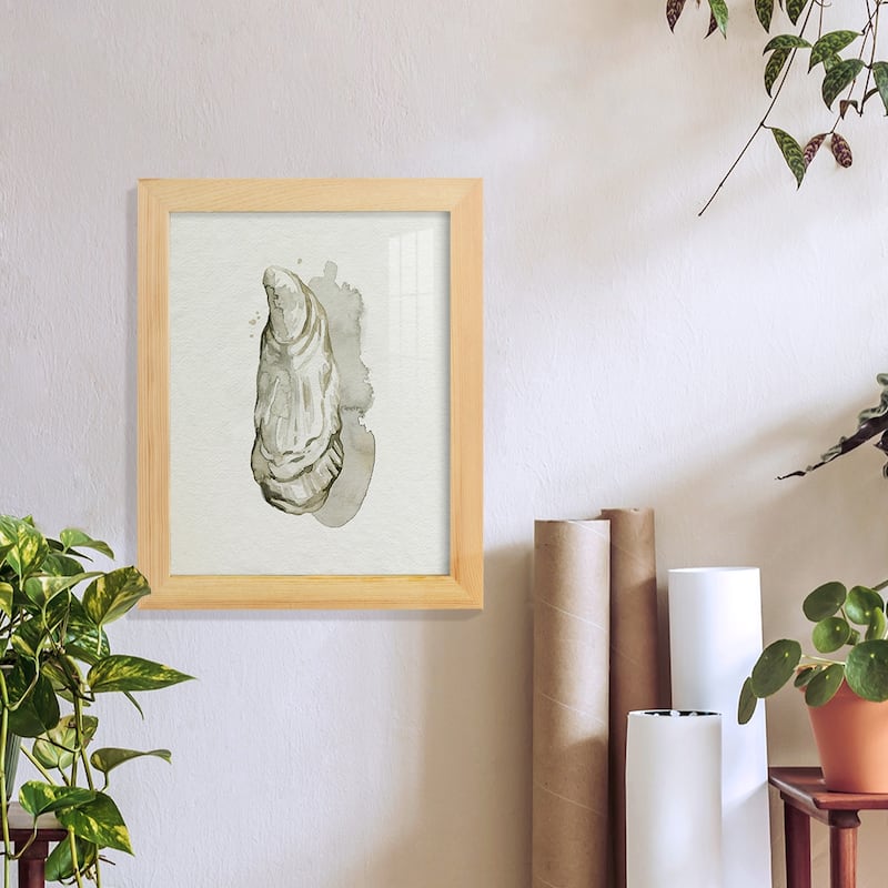Oysters on the Bay I -Framed Print w/glass-Cherry Red
