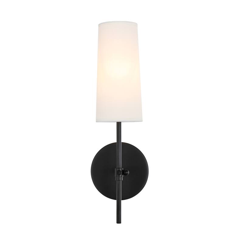 Elegant Lighting Mel Single Light 16" Tall Bathroom Sconce - Black