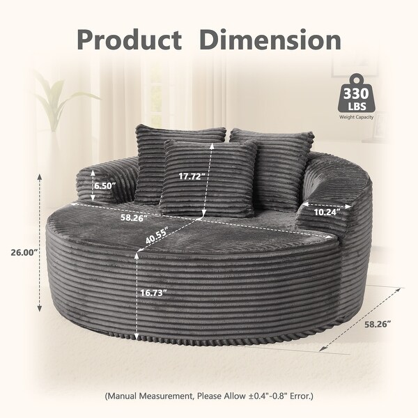 HOOOWOOO Modern Plush Fabric Floor Sofa Couch - Bed Bath