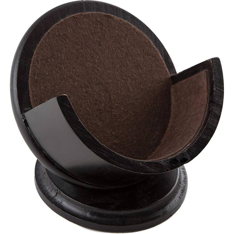 Pedestal Coaster Holder, Wood Material With Felt Bottom, Fits 4 Circular Coasters, Home Accessories, Dark Walnut