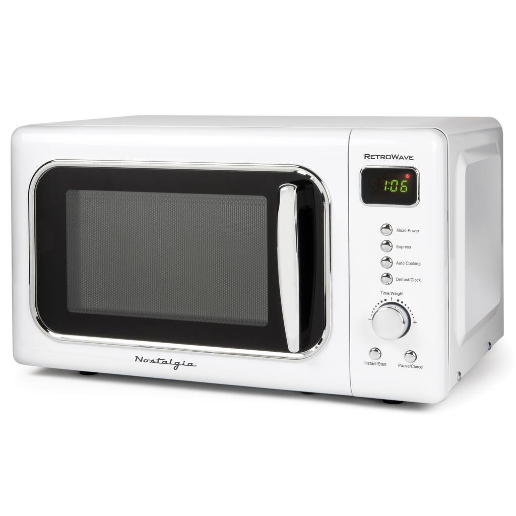 Nostalgia CLMO7WH Classic Retro 0.7 Cu. Ft. Microwave, White