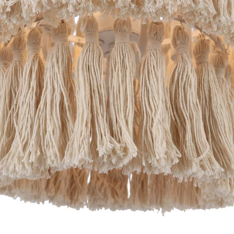 Stella Modern Farmhouse 4-Light Chandelier Boho Coastal 3-Tier Lights for Dining Room Bedroom - D18.5" x H28"